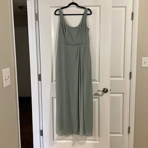 Dusty Sage Tie Back Bridesmaid Dress